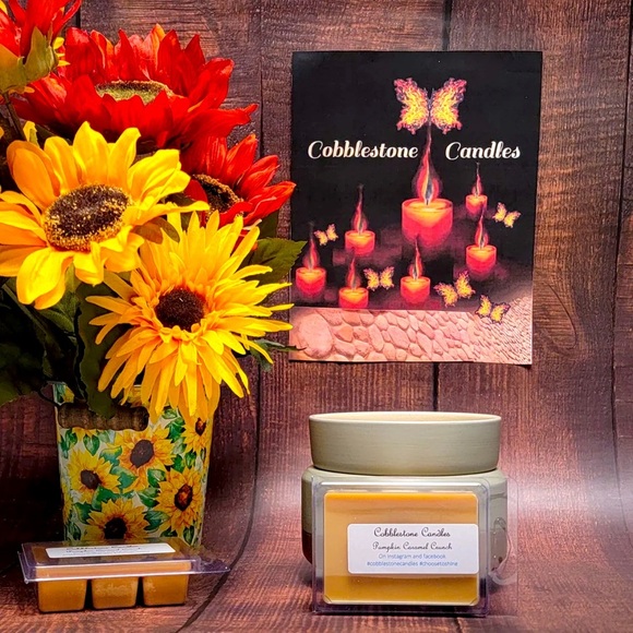 Pumpkin Caramel Crunch Soy Wax Melt wax tarts home scent by Cobblestone Candles - Picture 1 of 3